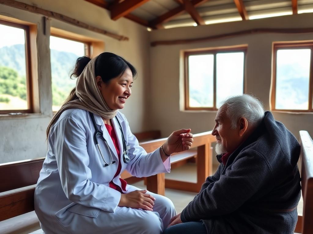 Free monthly health check-up camp for elderly villagers in Bhedetar, Nepal